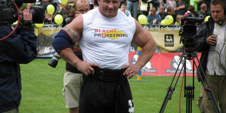 Former World’s Strongest Man looking super-lean as a cage fighter