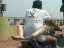 Are this couple really having sex on a moving motorbike?