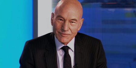 Patrick Stewart to play coked up anchor in new show