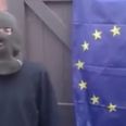 Video: Man tries to burn EU flag but is hamstrung by EU fire safety laws