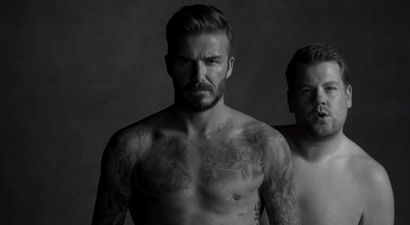 Video: David Beckham and James Corden make funny p*ss-take underwear advert