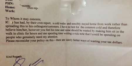 This is probably the best doctor’s note you will ever read