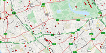 This map will tell you if any bombs fell on your house during the Blitz