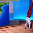 Brazilian TV presenter quits her job…then nails a handstand in the studio