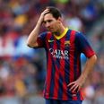 GIF: Lionel Messi falls flat on his face celebrating 400th goal