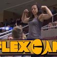 Video: Woman out-guns American Football fan on ‘FlexCam’ with her impressive biceps