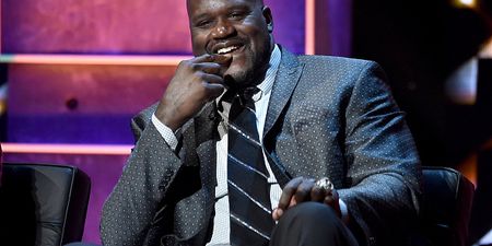 Video: Basketball legend Shaquille O’Neal takes hard fall during half-time show