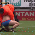 Video: Rugby steward catches streaker with WWE-style tackle