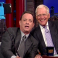 Tom Hanks introduces a bemused David Letterman to the selfie stick