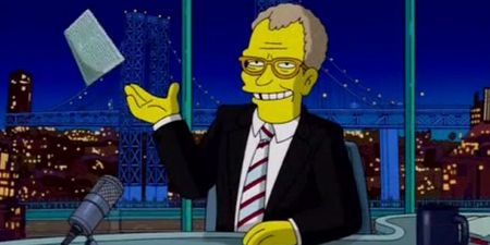 The Simpsons pay homage to David Letterman on his very final show