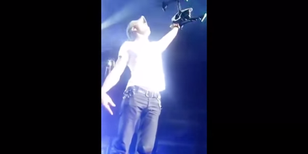 Video: Enrique Iglesias’ hand was sliced up by a drone during his concert
