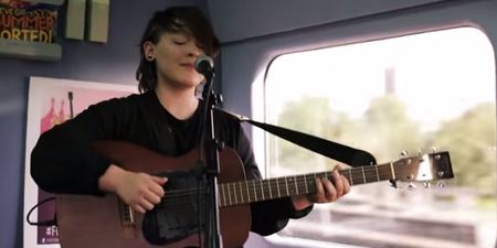 Soak plays surprise live gig for passengers aboard the Glastonbury train