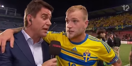 Pumped-up John Guidetti chants own name in post-match interview (Video)