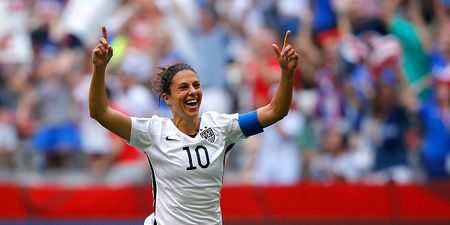 US women clinch world cup victory with halfway line screamer (Vine)
