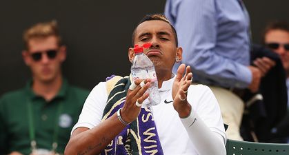 Tennis star hugs ballboy during Wimbledon struggles