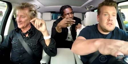 Hilarious video of Rod Stewart, James Corden and A$AP Rocky singing karaoke in a car