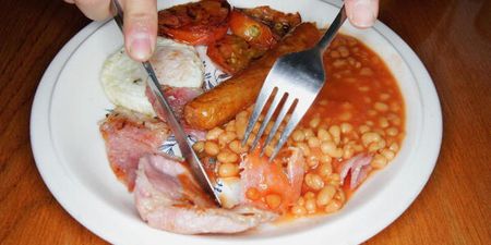 This is definitely one of the most unusual ways that you’ll see a fry-up served