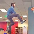 Laid off worker spends his notice period slam-dunking the cr*p out of a toy basket (Video)