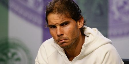 Rafael Nadal cramps up in the middle of victory speech (Video)