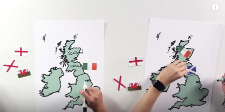 Americans try and find England, Ireland and Scotland on a map, most fail