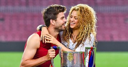 Gerard Pique absolutely pelts a football at poor Shakira (Video)