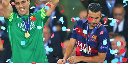 Pedro looks glum after winning Barca the Cup in perhaps his farewell game