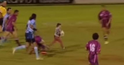 Curious four-year-old wanders into a professional rugby game and scores a try (video)