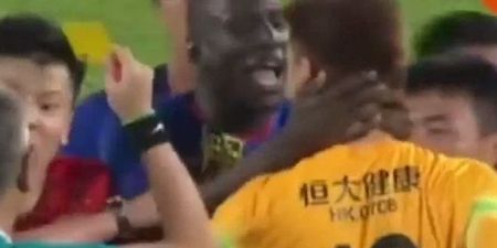 Demba Ba nearly kills a man yet escapes with yellow (video)