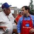 US presidential candidate Marco Rubio nails a kid in the face with a football (video)