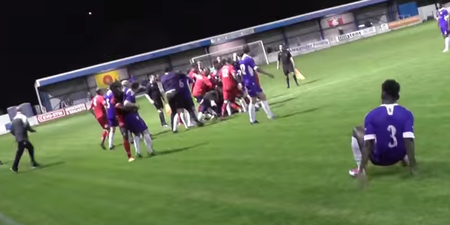 Non-League football match descends into ridiculous 22-man brawl (Video)