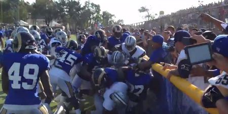 A shared practice between two NFL teams? Bad idea – watch this huge fight…
