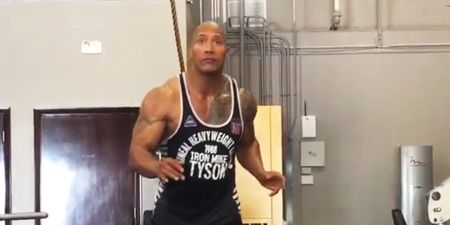 The Rock shows off some seriously slick dance moves in the gym (Video)