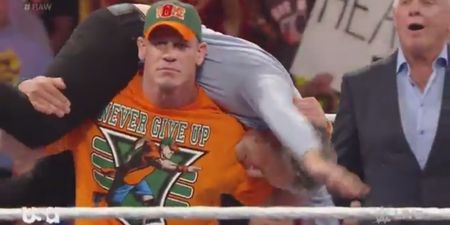 John Cena gets revenge on Jon Stewart with a crunching body slam (Video)