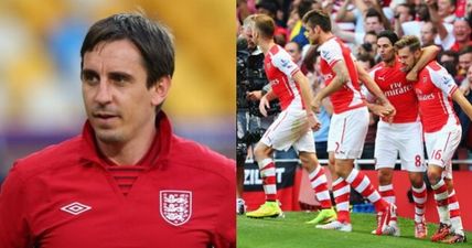 Gary Neville says Arsenal can’t win the league because they are too weak…
