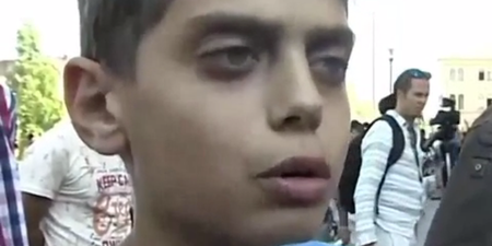 Syrian boy provides eloquent response to claims that refugees are ‘invading’ Europe (Video)