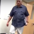 A student filmed her professor walking into class every day, look how consistent he is