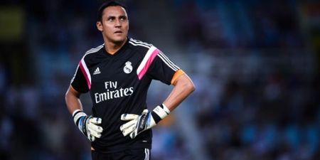 Keylor Navas comforts sobbing pitch-invader after steward inflicts this painful tackle (Video)