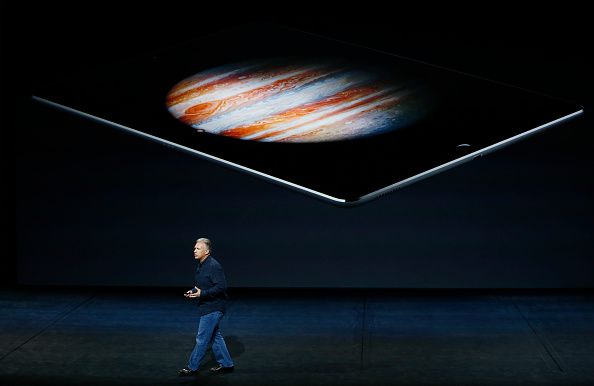 SAN FRANCISCO, CA - SEPTEMBER 9: Apple Senior Vice President of Worldwide Marketing Phil Schiller speaks about the iPad Pro on stage during a Special Event at Bill Graham Civic Auditorium September 9, 2015 in San Francisco, California. Apple Inc. is expected to unveil latest iterations of its smart phone, forecasted to be the 6S and 6S Plus. The tech giant is also rumored to be planning to announce an update to its Apple TV set-top box. (Photo by Stephen Lam/ Getty Images)