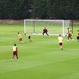 West Ham man pulls of this tidy rabona finish in training (Video)