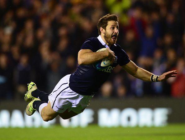 EDINBURGH, SCOTLAND - NOVEMBER 8: Tommy Seymour of Scotand scores a try late in the second half during the International match between Scotland and Argentina at Murrayfield Stadium on November 8, 2014 in Edinburgh, Scotland. (Photo by Mark Runnacles/Getty Images)