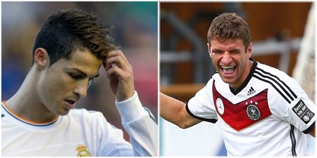Thomas Muller can’t help taking the p*ss out of Cristiano Ronaldo (Video)