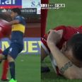 Carlos Tevez breaks opponent’s leg in horror tackle (Video)