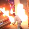 Man uses lighter to kill spider at petrol station… guess what happened next (Video)