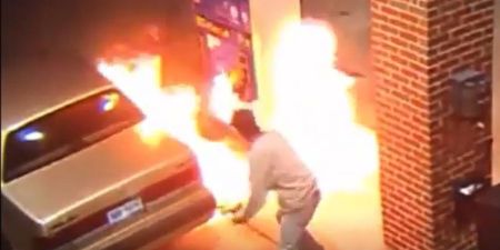 Man uses lighter to kill spider at petrol station… guess what happened next (Video)