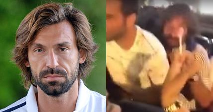 Watch Pirlo cruising round New York in a convertible with a man on his lap (Video)