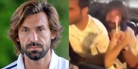 Watch Pirlo cruising round New York in a convertible with a man on his lap (Video)