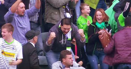 German manager made to sit with rival fans – and then they score (Video)