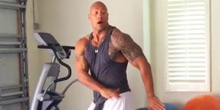 The Rock busts some killer moves after his gym workout (Video)