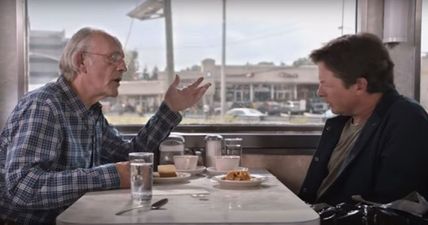Michael J Fox and Christopher Lloyd reunite to discuss Back to the Future predictions for 2015