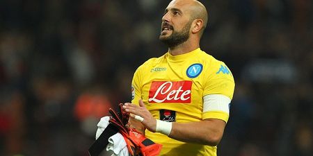 Watch Pepe Reina lose his mind celebrating Napoli’s opening goal against Fiorentina (Video)